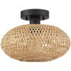 1-Light Bohemian Bamboo Semi-Flush Mount Ceiling Light – D11″x H8″ – 11 in. W  |   Semi-Flush Mount Ceiling Lights Ceiling Lighting Semi-Flush Mount Ceiling Lights