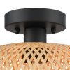 1-Light Bohemian Bamboo Semi-Flush Mount Ceiling Light – D11″x H8″ – 11 in. W  |   Semi-Flush Mount Ceiling Lights Ceiling Lighting Semi-Flush Mount Ceiling Lights