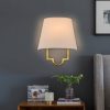 1-Light Gold Hardwired/ Plug-in Dimmable Fabric Wall Sconce  |   Wall Sconces Wall Lighting Wall Sconces