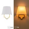 1-Light Gold Hardwired/ Plug-in Dimmable Fabric Wall Sconce  |   Wall Sconces Wall Lighting Wall Sconces