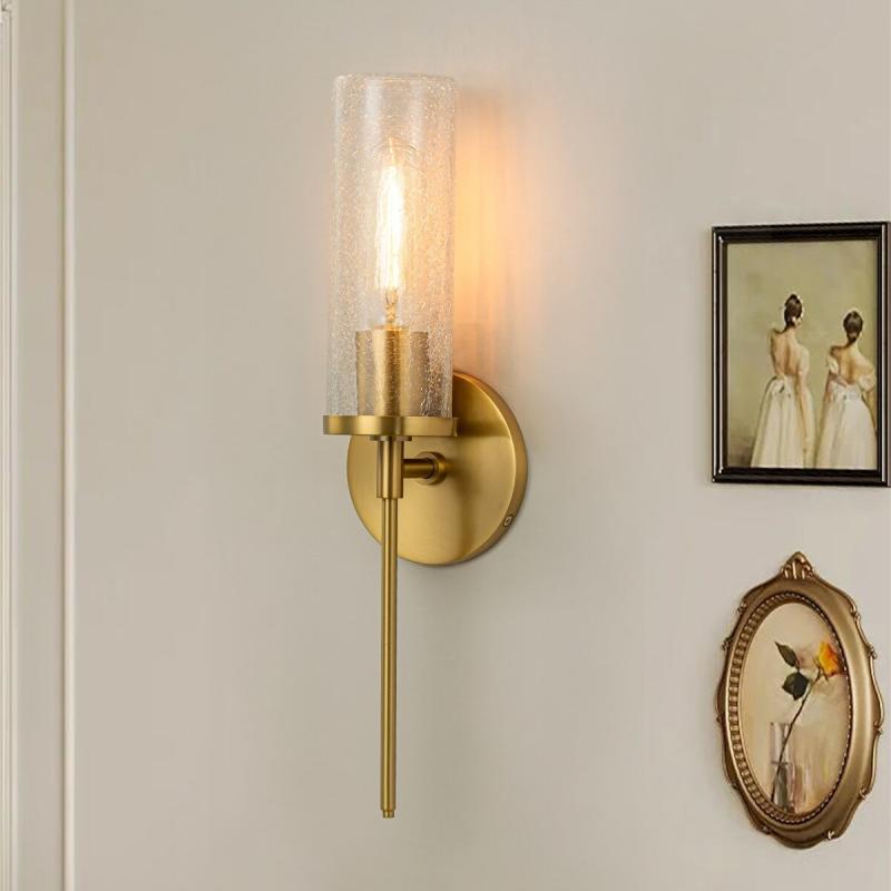 1-Light Gold Seeded Glass Wall Sconce – 4.72  |   Wall Sconces Wall Lighting Wall Sconces