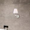 1-Light Metal Bath Sconce Satin Nickel and White – 8.5″ x 11.7″  |   Wall Sconces Wall Lighting Wall Sconces