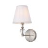 1-Light Metal Bath Sconce Satin Nickel and White – 8.5″ x 11.7″  |   Wall Sconces Wall Lighting Wall Sconces