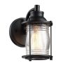 1-light outdoor wall light with black finish and seeded glass shade  |   Flush Mount Wall Lights Flush Mount Wall Lights Flush Mount Wall Lights