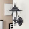 1-light outdoor wall light with clear glass and sand black finish  |   Flush Mount Wall Lights Flush Mount Wall Lights Flush Mount Wall Lights