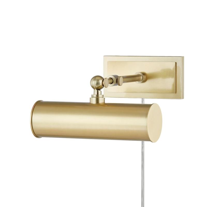 1 Light Picture Light With Plug – Aged Brass  |   Picture Lights Picture Lights Aged Brass