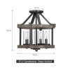 12.5 in. 4-Light Natural Iron and Distressed Faux Wood Modern Farmhouse Semi-Flush Mount Ceiling Light – 12.5″W  |   Semi-Flush Mount Ceiling Lights Ceiling Lighting Semi-Flush Mount Ceiling Lights