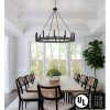 12-light Farmhouse Black Wagon Wheel Chandelier  |   Chandeliers Ceiling Lighting Chandeliers