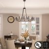 12-light Farmhouse Modern Wagon Wheel Chandelier Candle Dining Room Lighting – 34”  |   Chandeliers Ceiling Lighting Chandeliers