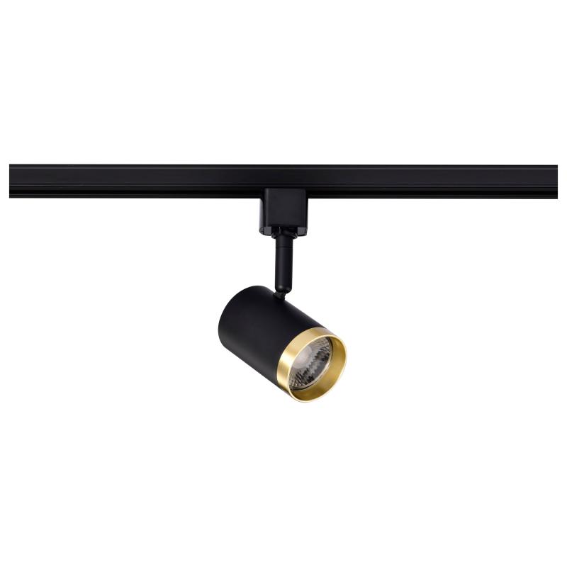 12 Watt LED Small Cylindrical Track Head 3000K Matte Black and Brushed Brass Finish  |   Track Lighting Ceiling Lighting Track Lighting