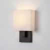 12in H Dark Bronze Wall Sconce Light With Oatmeal Fabric Shade  |   Wall Sconces Wall Lighting Wall Sconces