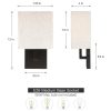 12in H Dark Bronze Wall Sconce Light With Oatmeal Fabric Shade  |   Wall Sconces Wall Lighting Wall Sconces