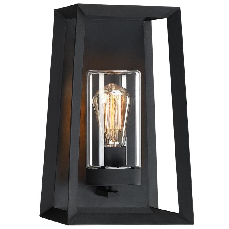 13.5″ 1-Light Black Outdoor Wall Lantern Sconce with Clear Closed Glass – 8 in. W  |   Outdoor Wall Lighting Outdoor Wall Lighting Outdoor Wall Lighting