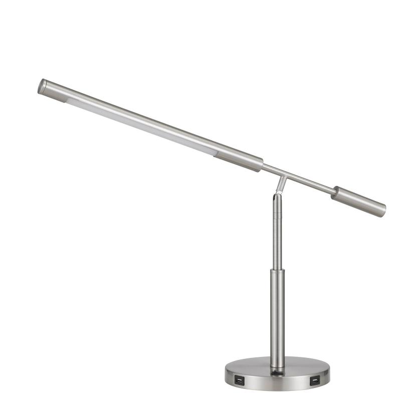 16 Inch Adjustable LED Office Desk Lamp, 2 USB Ports, Silver  |   Desk Lamps Desk Lamps Desk Lamps