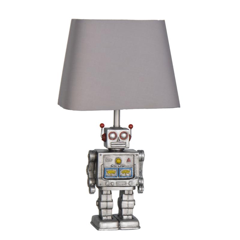 17″ Robot Polyresin Table Lamp, Antique Silver (Set of 2)  |   Lamp Sets Lamp Sets Lamp Sets