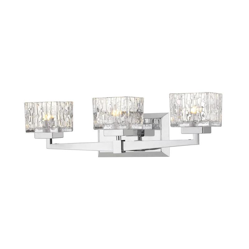 1927-3V Rubicon 3 Light 22″ Wide Vanity Light with Textured  |   Bathroom Lighting Bathroom Lighting Bathroom Lighting