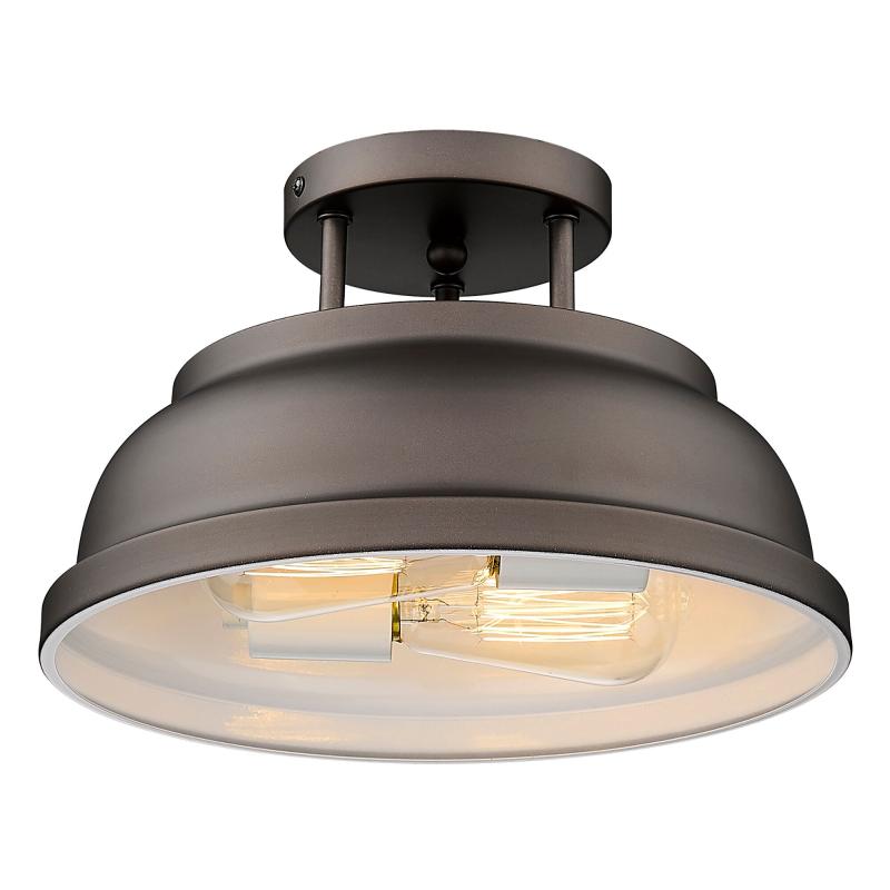 2-Light Metal Semi-Flush Mount Ceiling Light  |   Semi-Flush Mount Ceiling Lights Ceiling Lighting Blue/Oil Rubbed Bronze