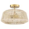 2-Light Rattan Semi-Flush Mount Ceiling Light – 14 in W  |   Semi-Flush Mount Ceiling Lights Ceiling Lighting Semi-Flush Mount Ceiling Lights