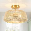 2-Light Rattan Semi-Flush Mount Ceiling Light – 14 in W  |   Semi-Flush Mount Ceiling Lights Ceiling Lighting Semi-Flush Mount Ceiling Lights