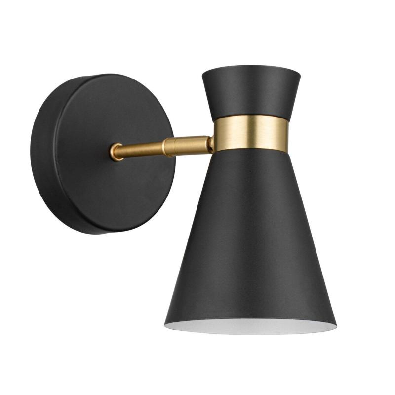 2-Pack Battery-Operated LED Matte Black Wall Sconce with Brushed Gold Accents  |   Wall Sconces Wall Lighting Matte Black