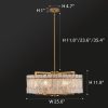 26 in. Gold Modern Drum Crystal Chandelier 6-Light Glam Dimmable Pendant Light Kitchen Island with Frosted Glass for Dining Room  |   Chandeliers Ceiling Lighting Chandeliers