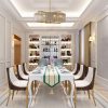 26 in. Gold Modern Drum Crystal Chandelier 6-Light Glam Dimmable Pendant Light Kitchen Island with Frosted Glass for Dining Room  |   Chandeliers Ceiling Lighting Chandeliers