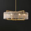 26 in. Gold Modern Drum Crystal Chandelier 6-Light Glam Dimmable Pendant Light Kitchen Island with Frosted Glass for Dining Room  |   Chandeliers Ceiling Lighting Chandeliers