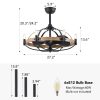 27-Inch Wood Grain Ceiling Fan with Light Remote Control 6-Light Wagon Wheel Farmhouse Ceiling Fans Caged Chandelier Fan  |   Ceiling Fans Ceiling Fans Ceiling Fans