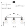 3-light 35In Modern Black Island Pendant Light  |   Kitchen Lighting Kitchen Lighting Kitchen Lighting