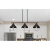 3-Light Kitchen Island Chandelier Modern & Linear Industrial Railroad Style Billard Lamp  |   Chandeliers Ceiling Lighting Chandeliers