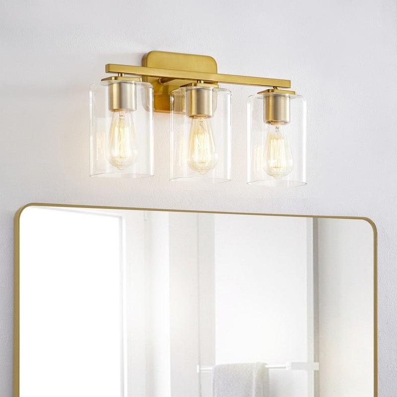 3-light Modern Bathroom Vanity Lights with Glass Shades  |   Bathroom Lighting Bathroom Lighting Bathroom Lighting