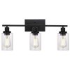 3 Light Wall Sconce Lighting with Clear Glass  |   Wall Sconces Wall Lighting Wall Sconces