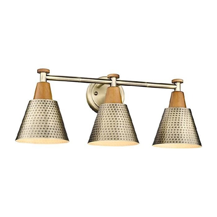 3-Lights farmhouse vanity lights Metal industrial bathroom lighting  |   Wall Sconces Wall Lighting Antique Brass