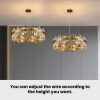 31 in. 2-Tiers Brass Modern Crystal Chandelier Gold Glam Chandelier Luxury Crystal Kitchen Island Pendant Light for Dining Room  |   Chandeliers Ceiling Lighting Chandeliers