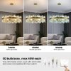 31 in. 2-Tiers Brass Modern Crystal Chandelier Gold Glam Chandelier Luxury Crystal Kitchen Island Pendant Light for Dining Room  |   Chandeliers Ceiling Lighting Chandeliers