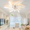 31in. Modern Flush Mount Ceiling Fan with Lights,6- Speed Fan Light With Remote Control For Living Room  |   Ceiling Fans Ceiling Fans Ceiling Fans