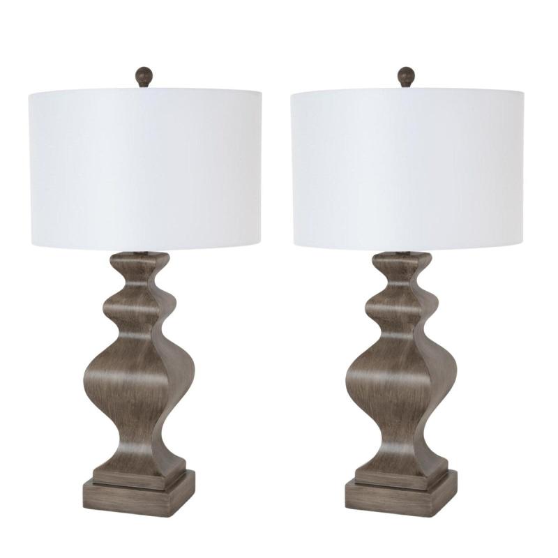 32″ Distressed Grey/Brown Farmhouse Table Lamp, (Set of 2)  |   Lamp Sets Lamp Sets Grey