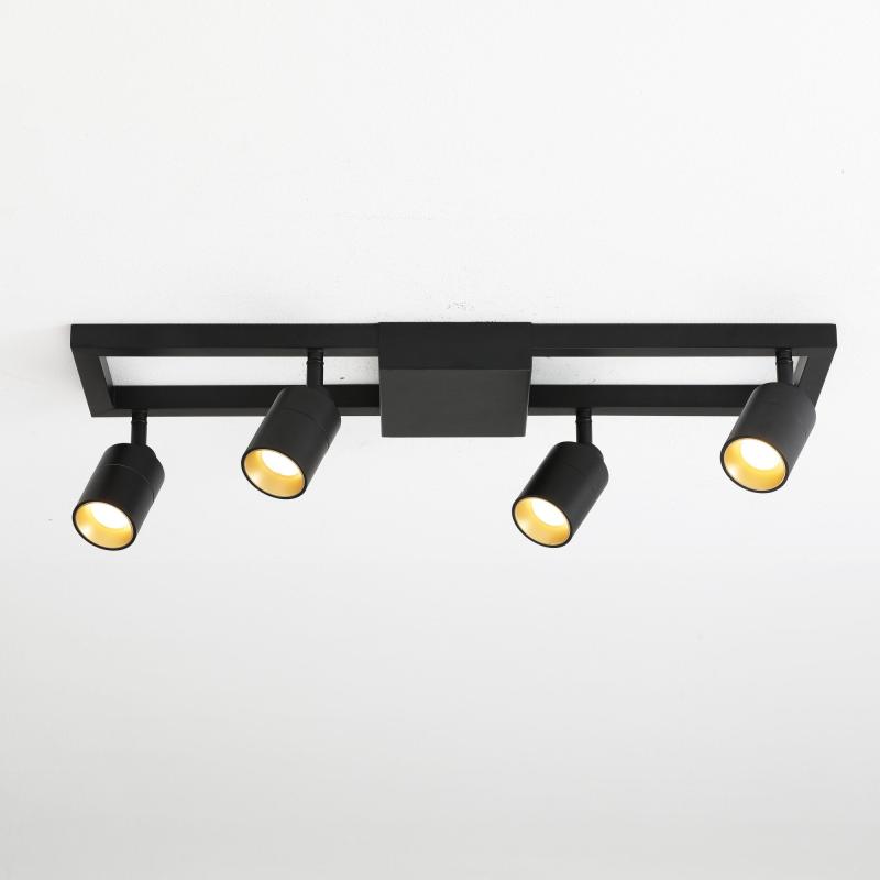 4 Bulb LED Sqaure Head Track – Black  |   Track Lighting Ceiling Lighting Black