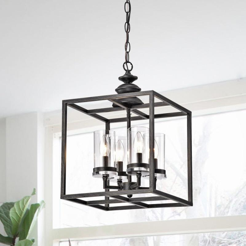 4-light Antique Black Lantern Chandelier  |   Chandeliers Ceiling Lighting Black