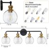 4-Light Dimmable Vanity Light with Clear Glass Shades  |   Bathroom Lighting Bathroom Lighting Bathroom Lighting