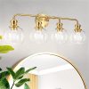 4-Light Dimmable Vanity Light with Clear Glass Shades  |   Bathroom Lighting Bathroom Lighting Bathroom Lighting