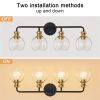 4-Light Dimmable Vanity Light with Clear Glass Shades  |   Bathroom Lighting Bathroom Lighting Bathroom Lighting