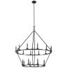 40″ 20-light Modern Adjustable Wagon Wheel Chandelier, 2-Tier  |   Chandeliers Ceiling Lighting Chandeliers