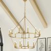 40″ 20-light Modern Adjustable Wagon Wheel Chandelier, 2-Tier  |   Chandeliers Ceiling Lighting Chandeliers