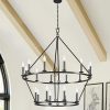 40″ 20-light Modern Adjustable Wagon Wheel Chandelier, 2-Tier  |   Chandeliers Ceiling Lighting Chandeliers