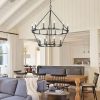 40″ 20-light Modern Adjustable Wagon Wheel Chandelier, 2-Tier  |   Chandeliers Ceiling Lighting Chandeliers