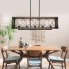 5-Light Farmhouse Kitchen Island Chandelier with Solid Wood Accent  |   Chandeliers Ceiling Lighting Chandeliers