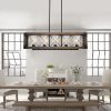 5-Light Farmhouse Kitchen Island Chandelier with Solid Wood Accent  |   Chandeliers Ceiling Lighting Chandeliers