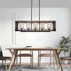 5-Light Farmhouse Kitchen Island Chandelier with Solid Wood Accent  |   Chandeliers Ceiling Lighting Chandeliers