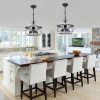 5-Light Rustic Cage Wood Chandelier Dimmable Lighting, Adjustable Farmhouse Pendant Light for Kitchen Island  |   Chandeliers Ceiling Lighting Chandeliers